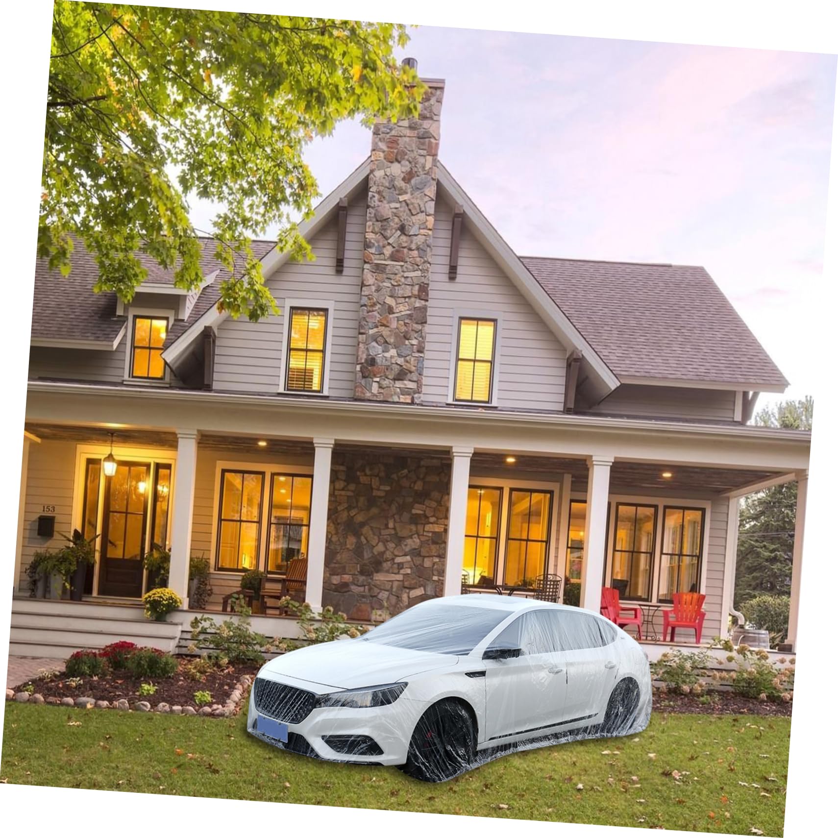 CHILDWEET Weather Car Protective Cover Outdoor Car Body Cover for Suvs and Automobiles and Hail Pe Film — view 5