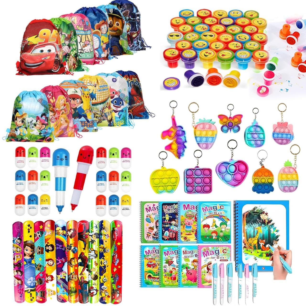 SNAPTRON Return Gifts For Kids-60Pcs Return Gift For Kids Birthday 10 sets each| Return Gifts For Kids Age 4 5 6 7 8|Birthday Return Gifts For Kids Girls Boys| Best Combo Gift Items for kids-image-36