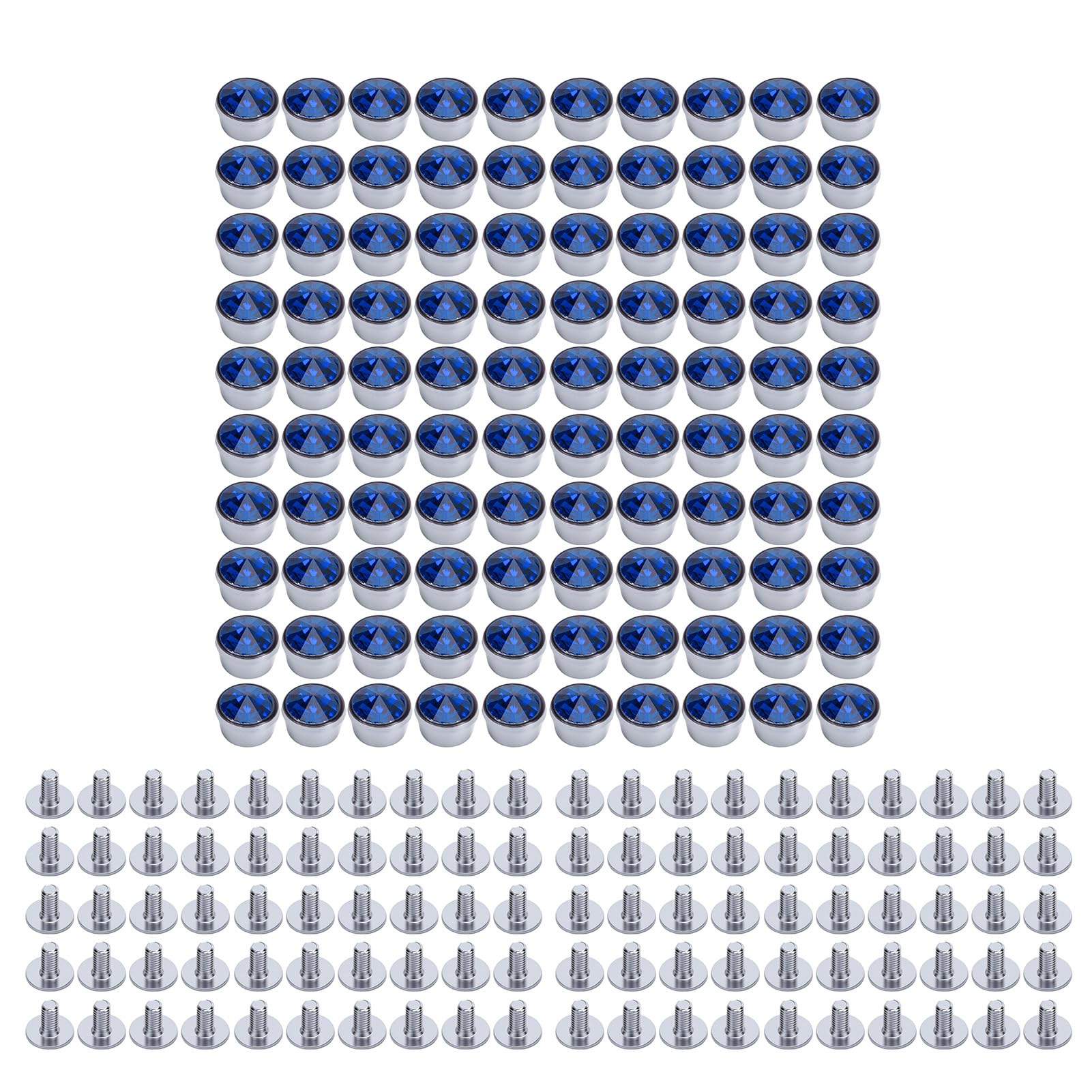 Matybobe Juego de 100 Tachuelas de Cristal 12 Mm para Ropa y (Blue)