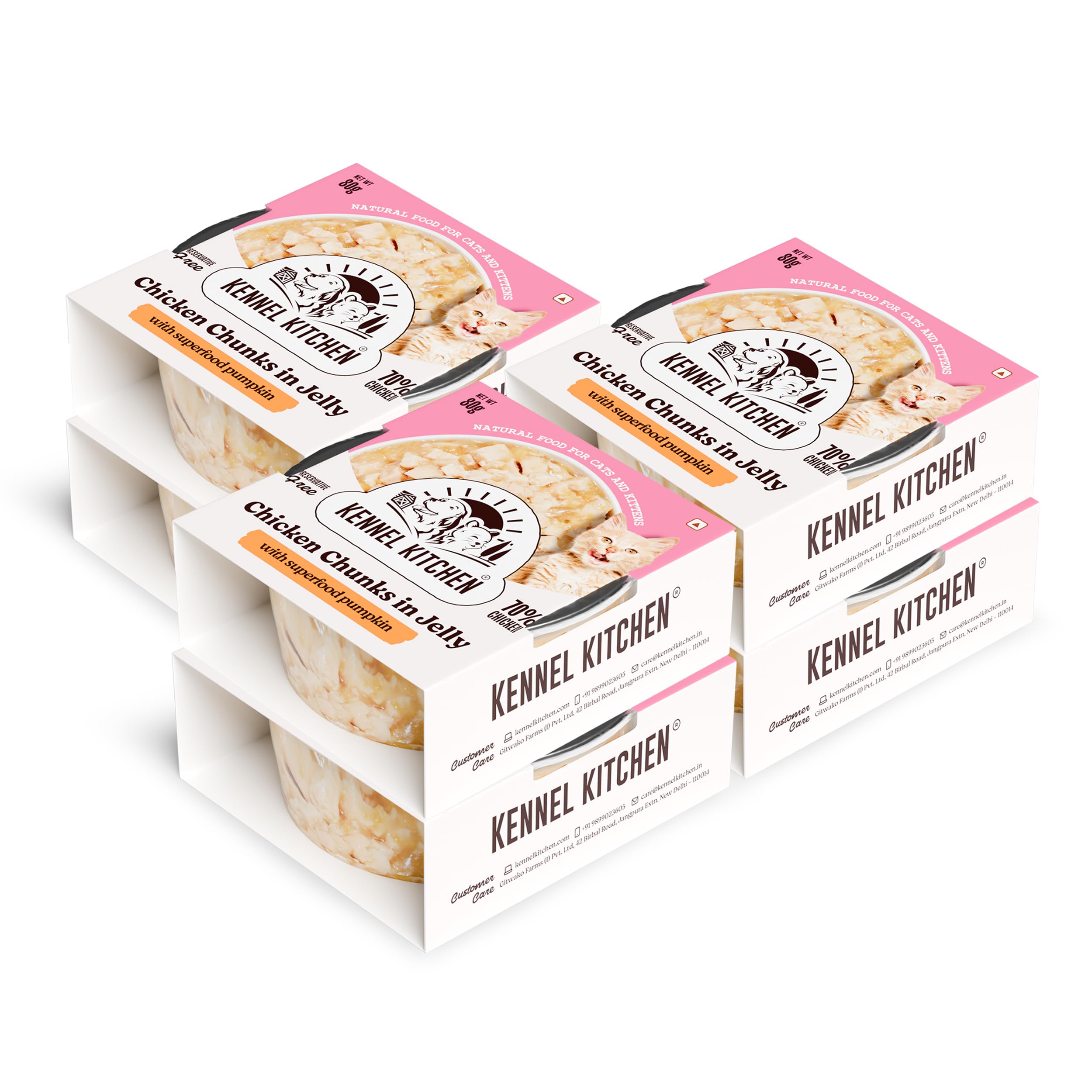 Kennel Kitchen Chicken Chunks in Jelly with Superfood Pumpkin, 80g (Pack of 6) | Wet Food for Cats & Kittens in Cups | Preservative Free (B0CWP6KPNT) Amazon Price History, Amazon Price Tracker