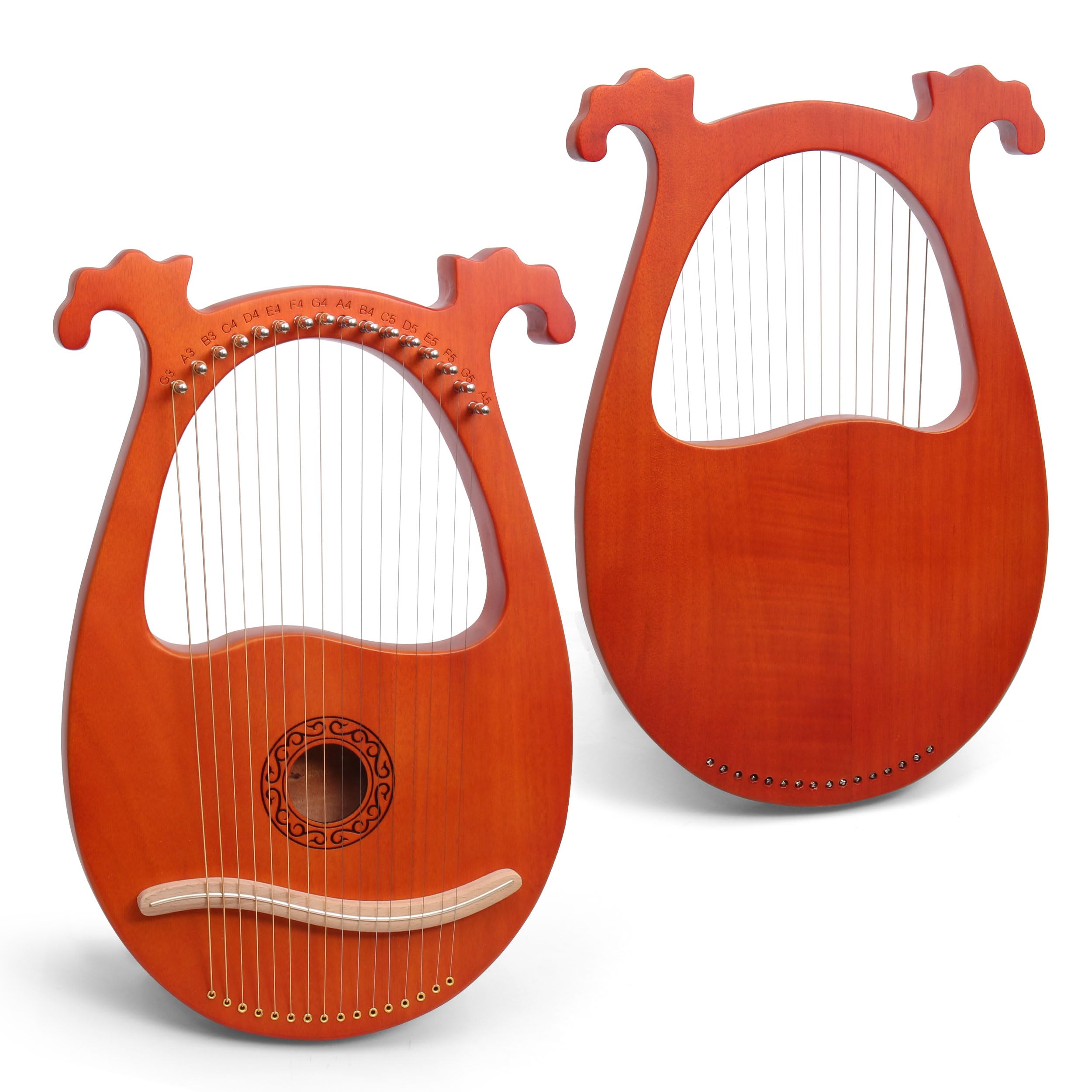 Arpa Lira 16 Corde In Mogano Arpa Piccola Strumento Musicale Lyres Lyre Harp Con Chiave Di Tunning, Tutorial Musicale, Corda di Ricambio, Plettri, Panno di Pulizia, Marrone, Antlered
