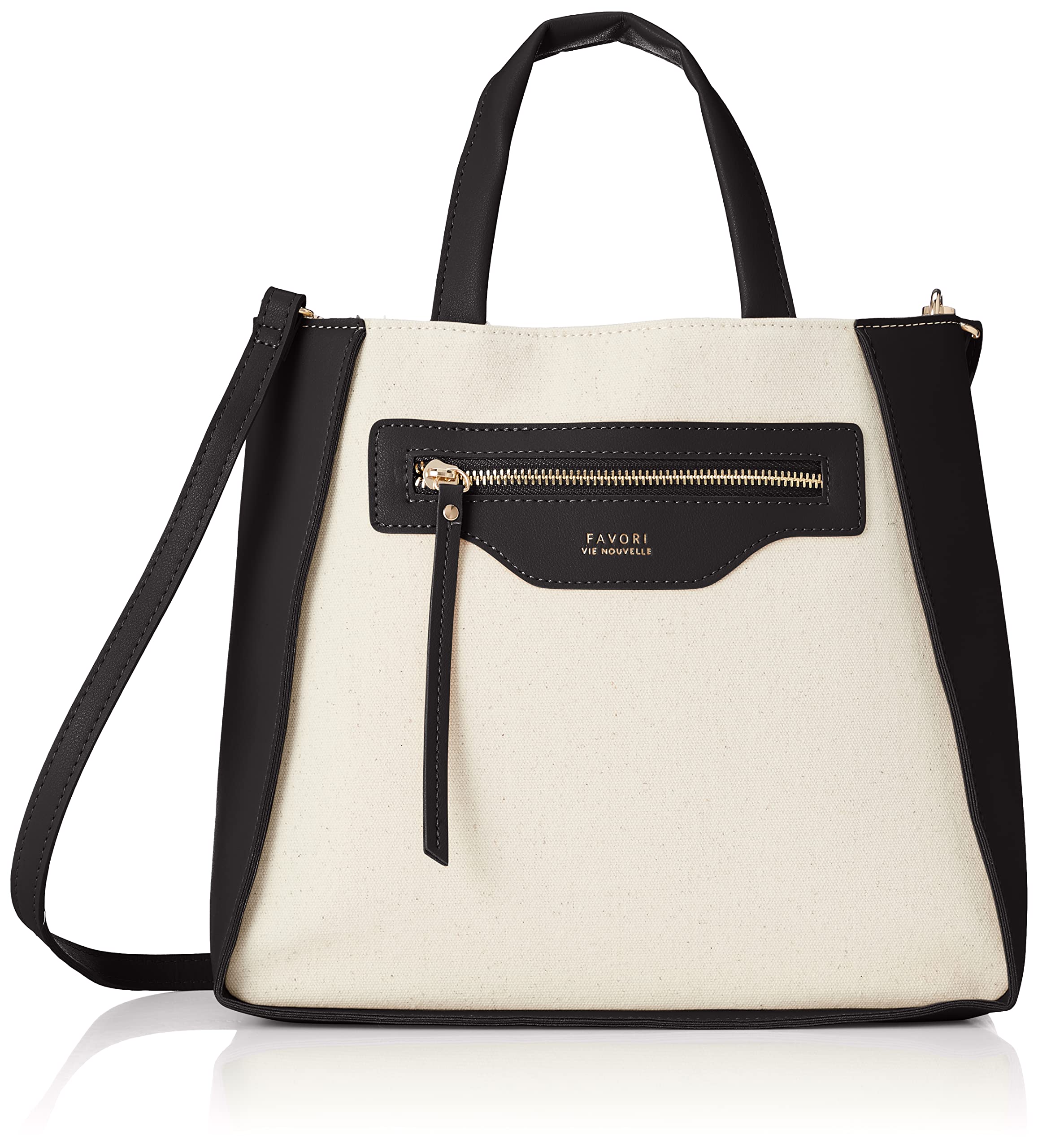 Amazon | [ファヴォリ] トートバッグ ジップポケコンビ2WAYトート