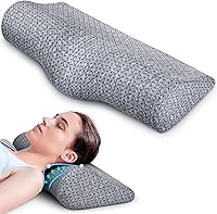 Vista 1 de Demelon Almohadas cervicales para el cuello para aliviar el dolor de dormir, almohada de espuma viscoelástica de alta densidad para soporte