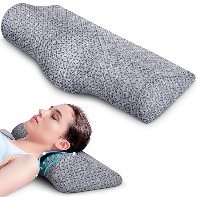 Cervical Neck Pillows for Pain Relief Sleeping High-Density Memory Foam Pillow Neck for Bolster Support and Shoulder Relaxer