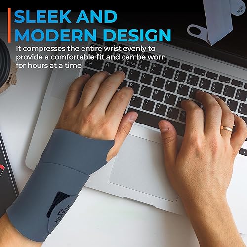 Miniatura 3 de Muñequera para túnel carpiano, muñequera fina para hombres y mujeres, manga de compresión suave y cómoda, muñequera reutilizable para tendinitis