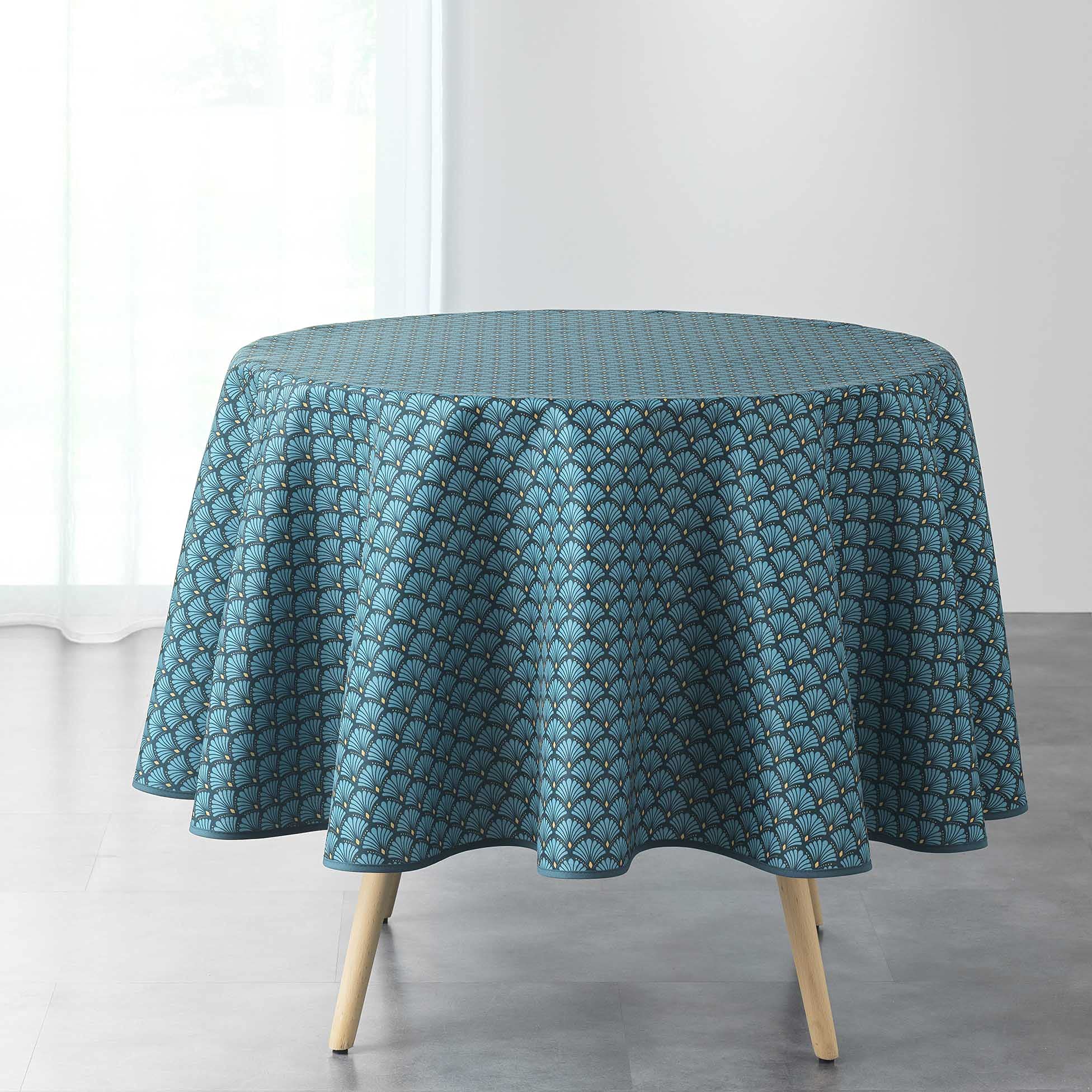 Douceur D'intérieur Blue Artchic Tablecloth Round (0) 180 Cm