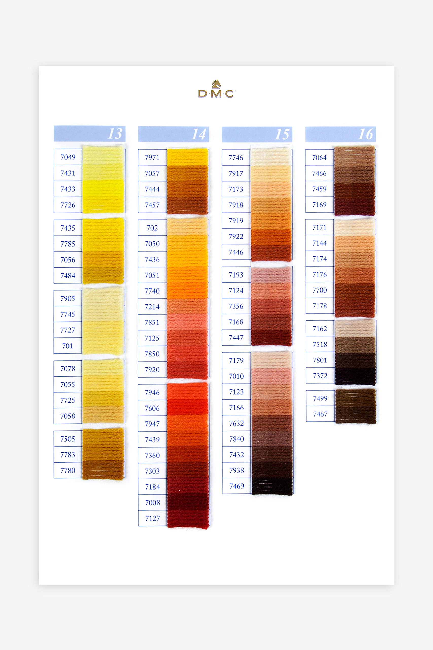 DMC - Carte de Couleurs - Laine Tapisserie Colbert avec échantillons | Comprend des échantillons des 390 Nuances - Accessoire Ultime pour Les Amateurs de Tapisserie