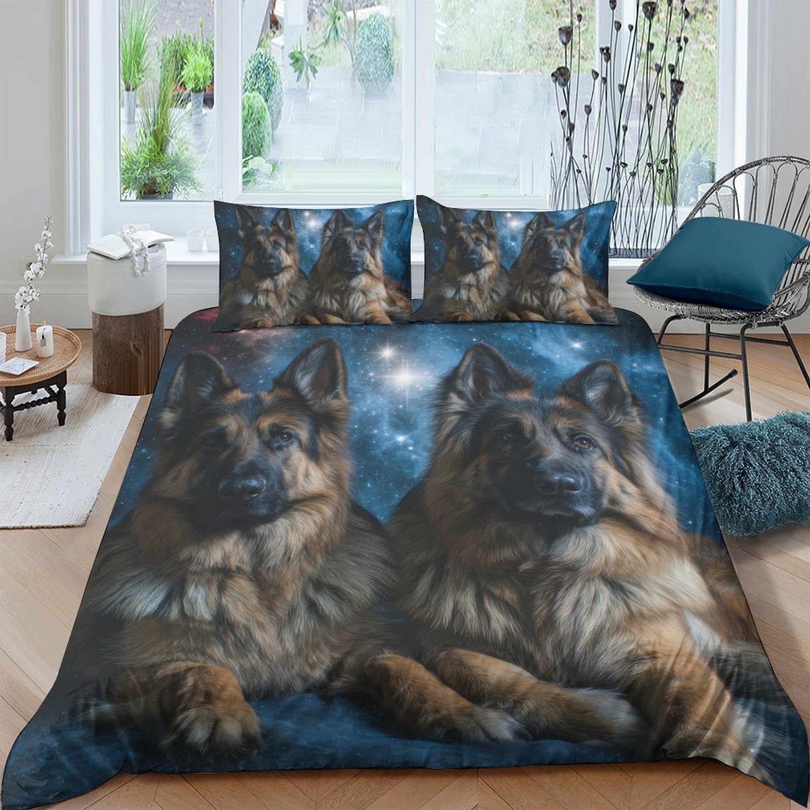 Ctjqhvkz Style-5 3D Printed Wolf Moon Fitted Sheet Microfiber Soft Bed Cover For Bedroom Guest Room Decor Machine Washable Single（135X200cm）