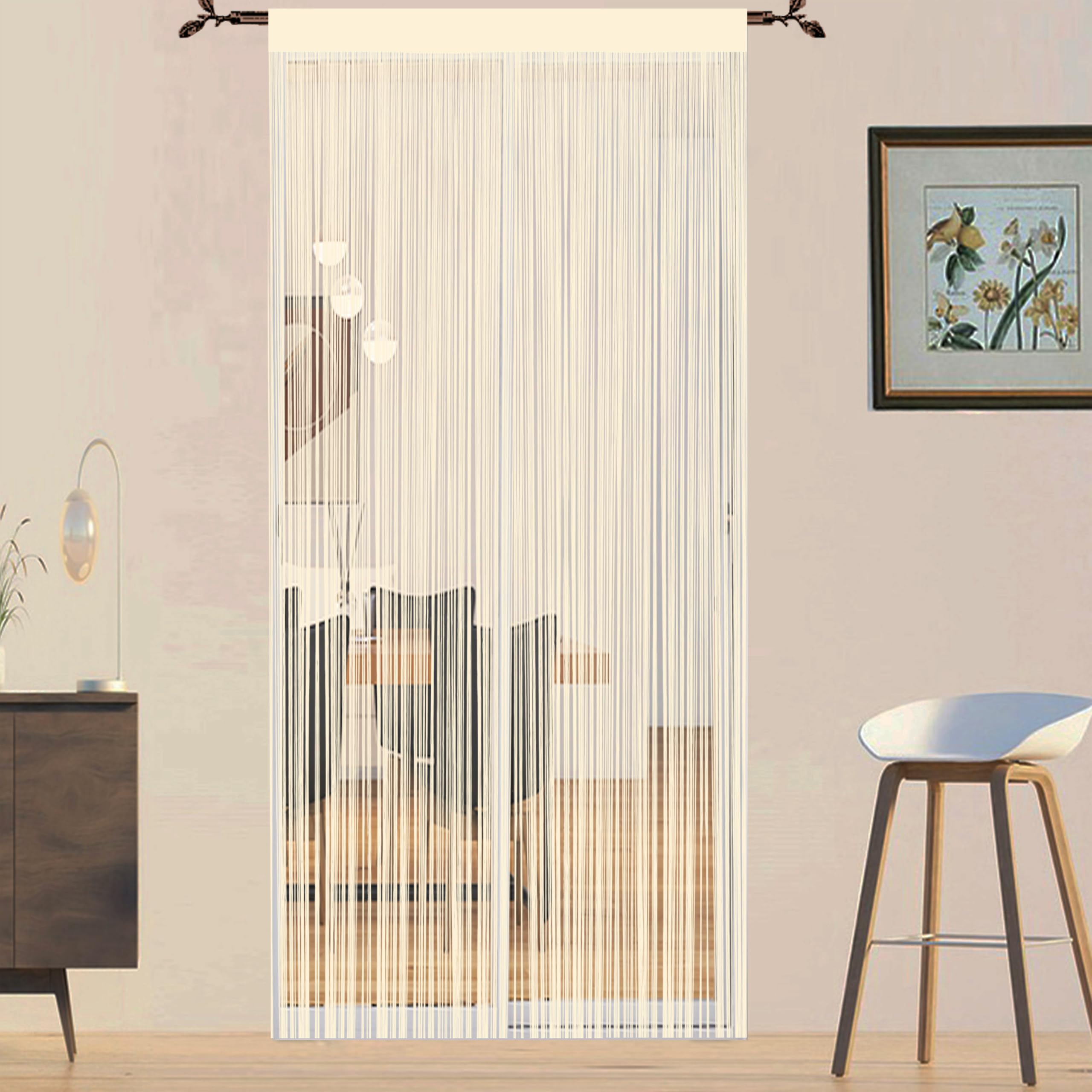 QiBoYuYe Fly Screen Curtains For Window String Flies Doors Decorations Room Dividers Doorways Panel Bedroom Living Closet Drapes (Champagne