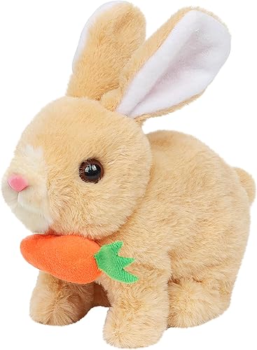 Miniatura 8 de Easfan Conejo de peluche interactivo saltando con orejas saltadoras, orejas saltadoras, nariz en movimiento, juguete educativo de peluche para