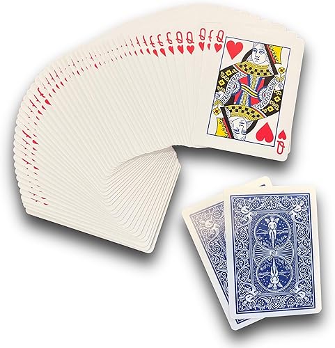 Ted's Sterling Magic Kit de truco de bicicleta unidireccional con cartas cortas adicionales, corazones traseros azules (ocho)