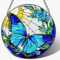 Vista 20 de Atrapasoles para colgar vidrieras, 8 pulgadas, atrapa el sol para ventana interior, mariposa para puertas de ventanas, decoración del hogar