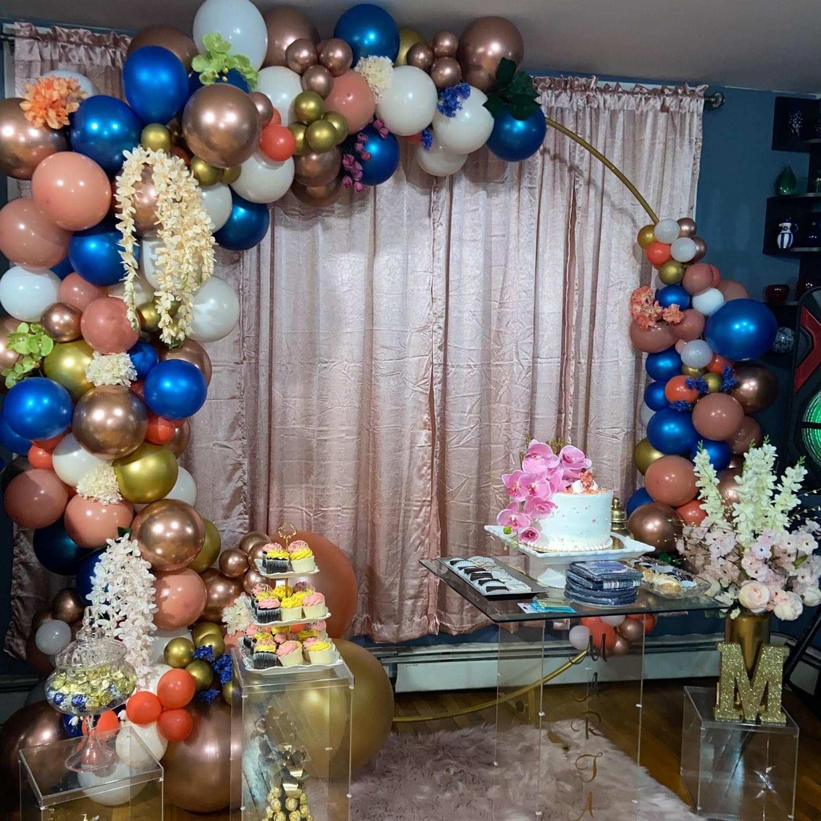 Arco De Globo Set De Arco De Globo De Metal Decoración Reutilizable, Arco De Boda Redondo, Arco De Boda De Metal, para Bodas, Cumpleaños, Graduaciones, Fiestas(White,1.5m)