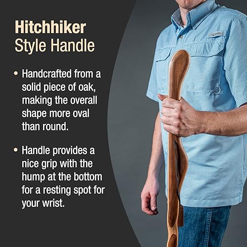 Miniatura 4 de Brazos Handcrafted Wood Walking Stick, Twisted Oak, Hitchhiker Style Handle, for Men & Women, Made in The USA