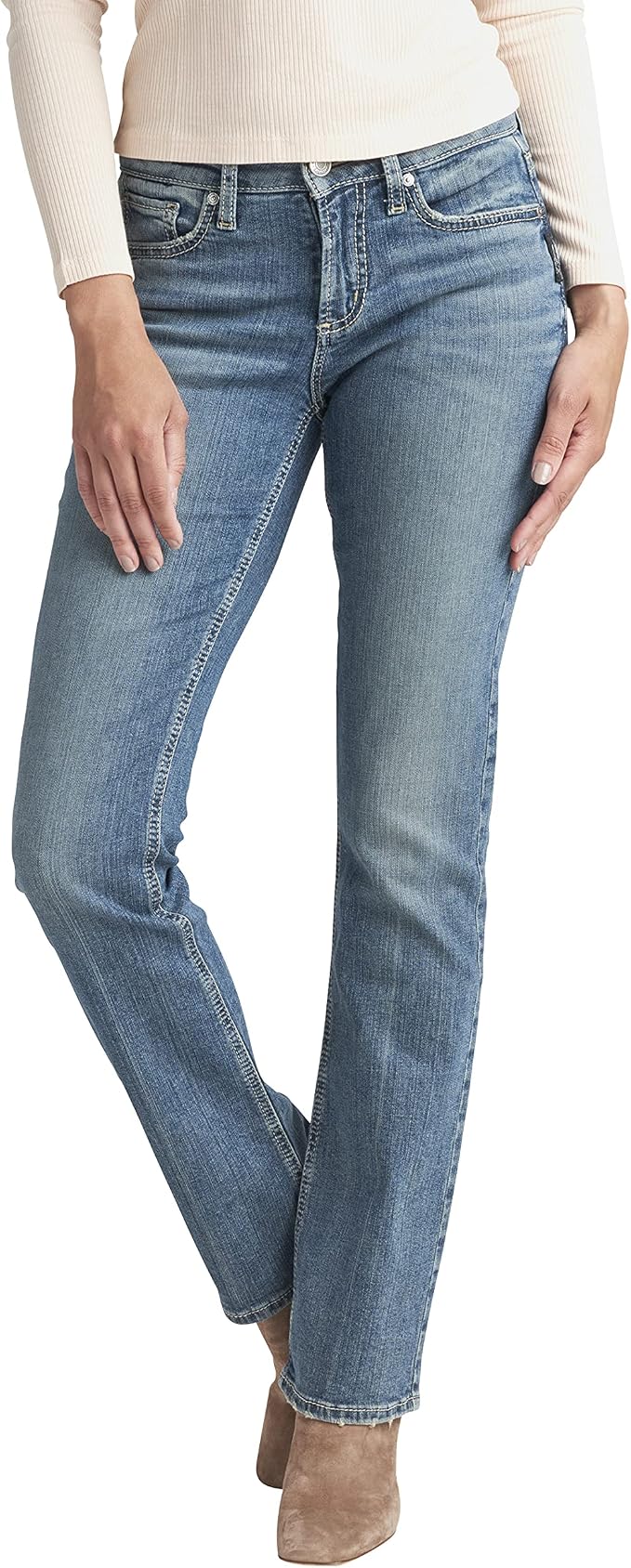 Suki Mid Rise Slim Bootcut Jeans 