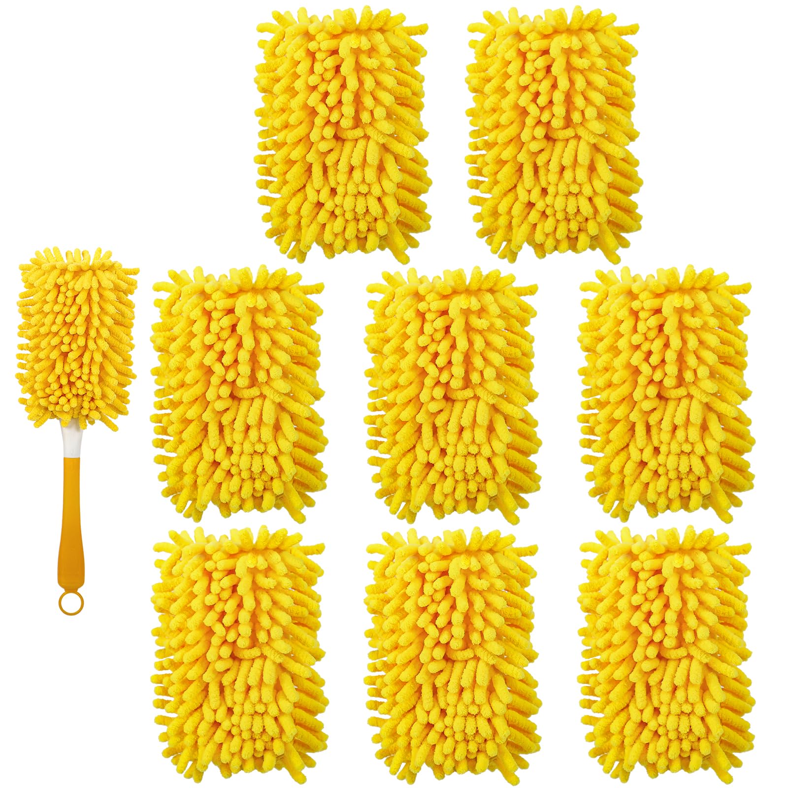 Yicotira 8 Pack Reusable Duster Refill Compatible with Swiffer Hand Duster - 360 Heavy Duty Dusters Refills - Microfiber Ceiling Fan Duster for Swiffer Dusters Extended Handle (Handle is Not Included)