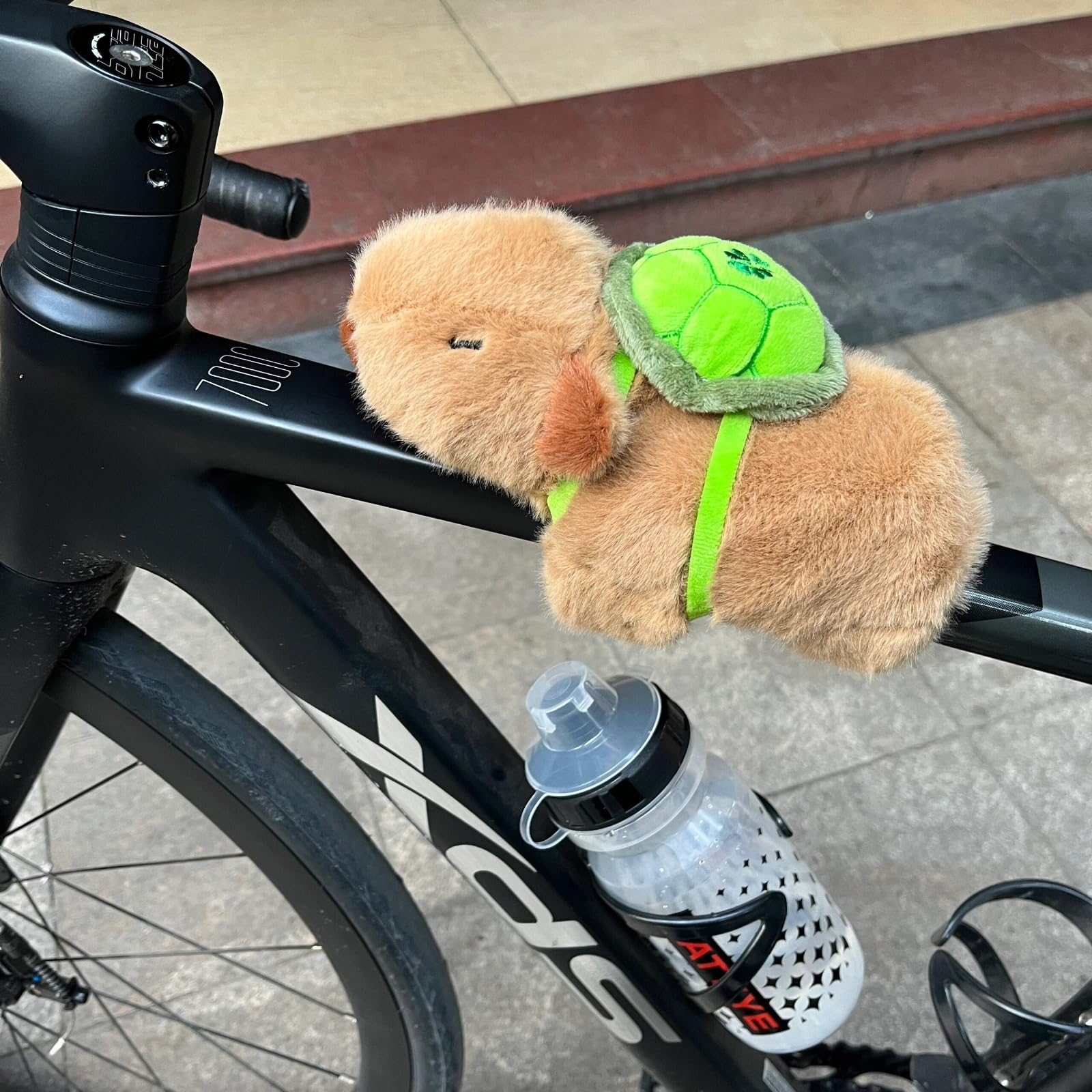 Plocyhko Capybara Doll for Bike Frame Bag Car Interior Bicycle Frame décor Funny Stuff Bike Frame Stuffed Animal Doll (Brown)