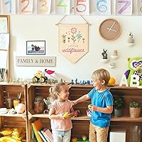 Vista 3 de Banderín Pequeño de Flores Silvestres - Bandera de Pennant Colgante de Lienzo, Señal de Pared Decorativa, Regalo para Guardería, Dormitorio, Sala