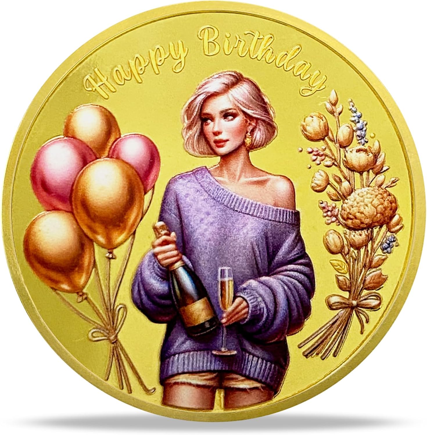 Double Heart Anniversary Coin Gifts Set | Antique Silver Medallion with Coin Capsule, Display Stand & Card | Happy Anniversary Gifts for Couples