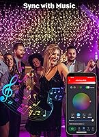 Vista 4 de Brightown - Luces inteligentes de icículos para exteriores, 33 pies, 304 luces LED RGB con 58 modos preestablecidos, control por aplicación