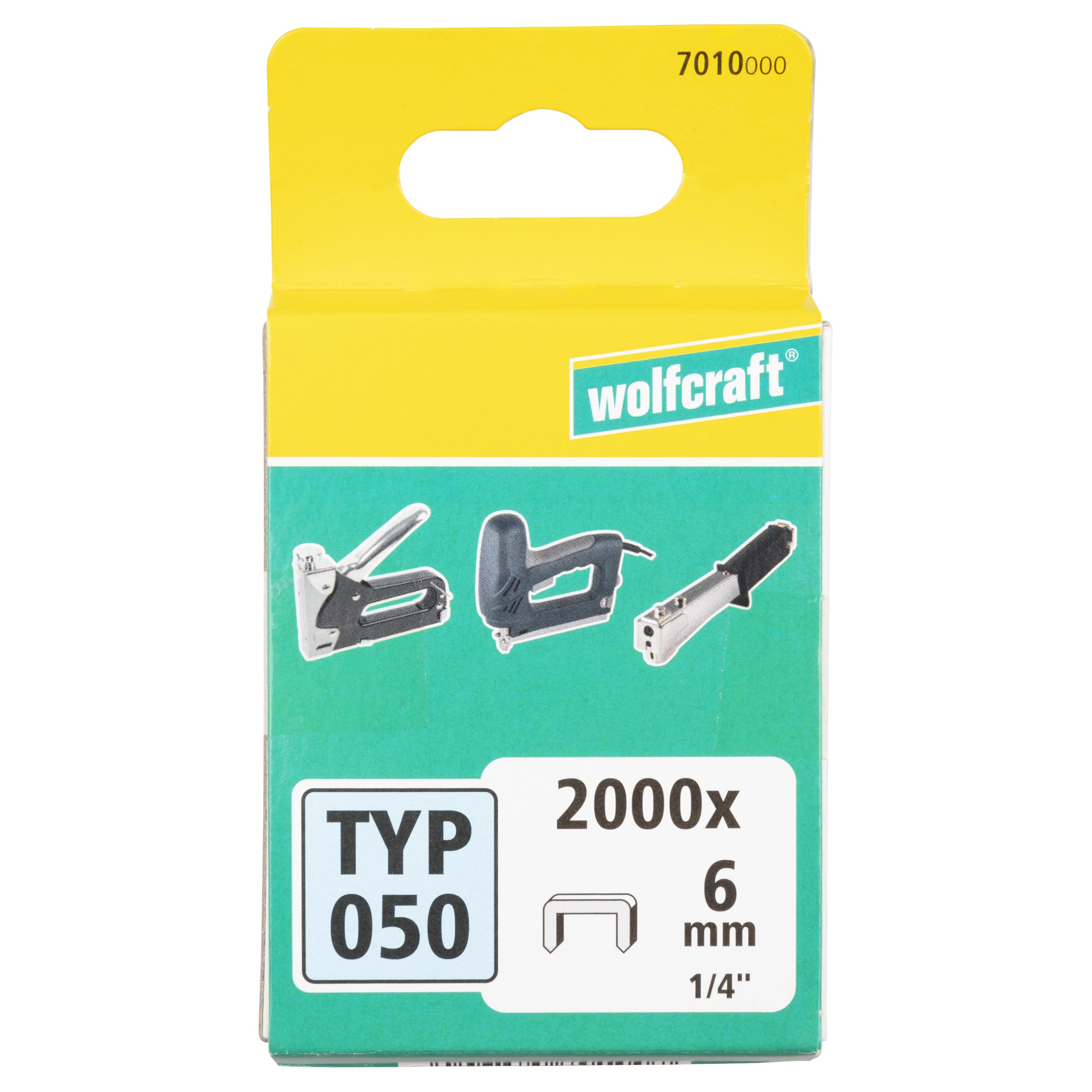 wolfcraft 2,000 Broad Back Staples Type 050 6 mm I 7010000 I Ideal for fastening fabric, textiles and thin strips of wood