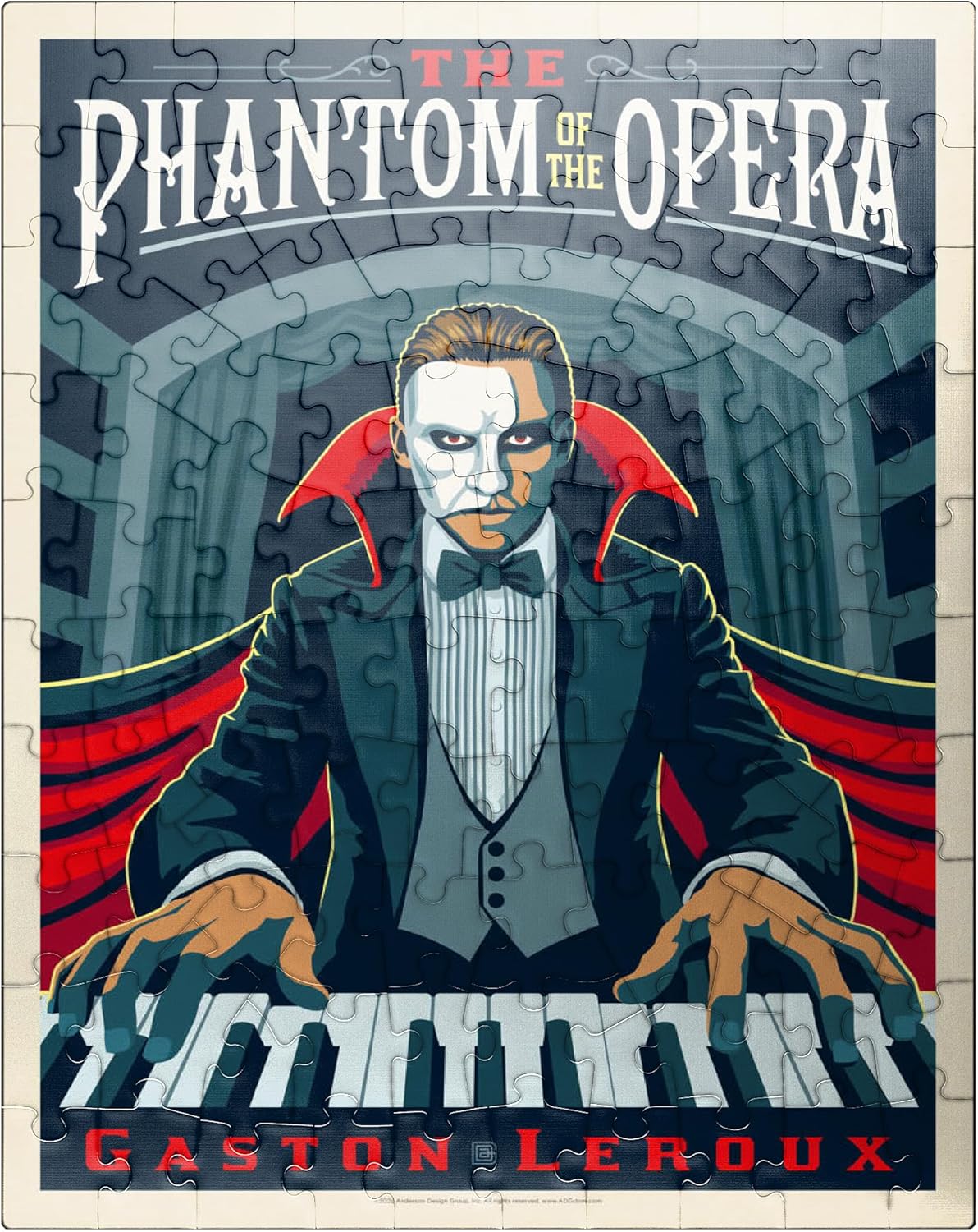 MyPuzzle The Phantom of The Opera: Gaston Laroux, Vintage Poster - Premium 100 Piece Jigsaw Puzzle for Adults