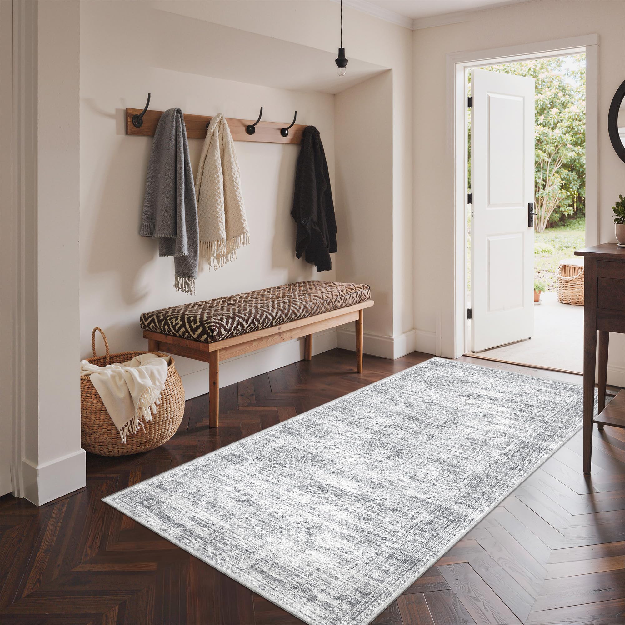 Restydon - 3"x6" Non-Slip Rug, Fine Entryway Rug, Washable, for Entryway, Hallway Runners for Hallways, Classic Low Pile Rugs, for Living Room, Kitchen, Bedroom (3 x 6 ft) — image 1