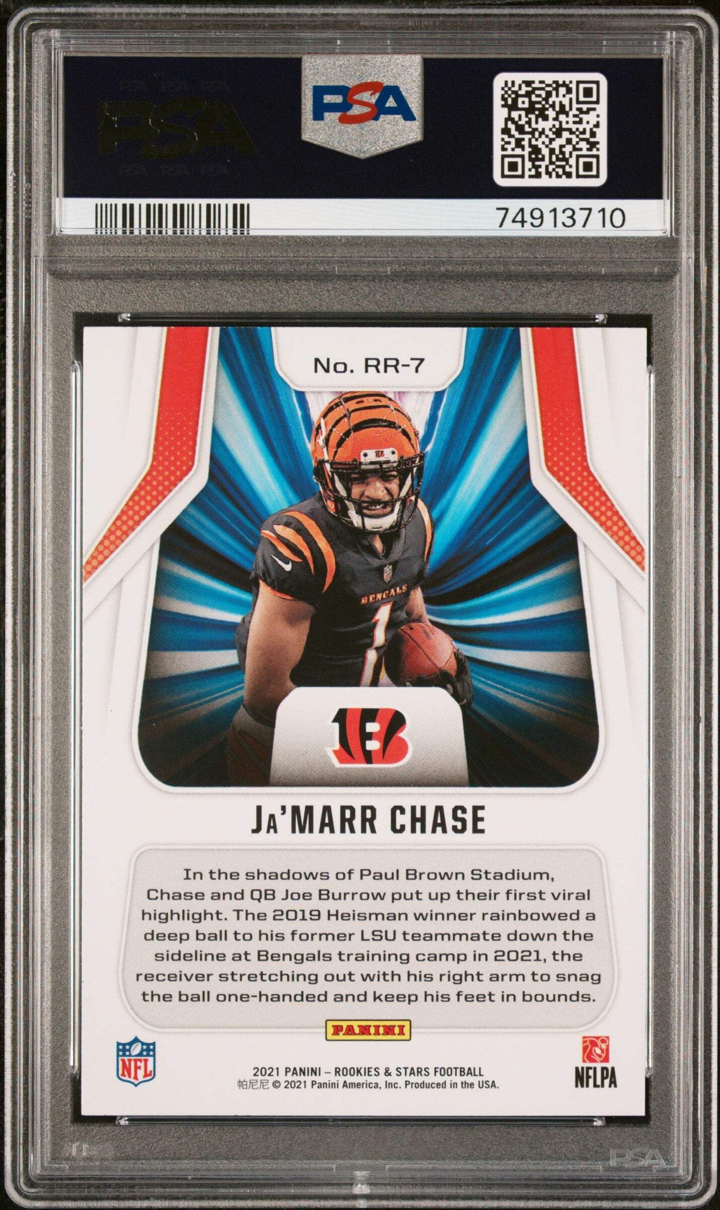 Amazon.com: Graded 2021 Panini Rookies & Stars Ja'Marr Chase #RR7