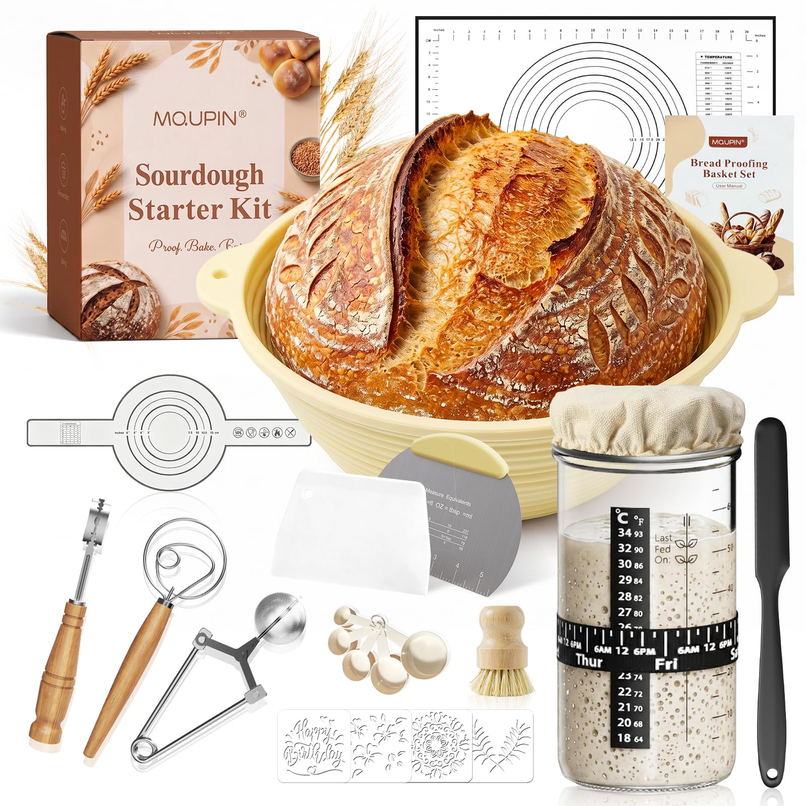 MQUPIN 27 PCS Sourdough Starter Kit