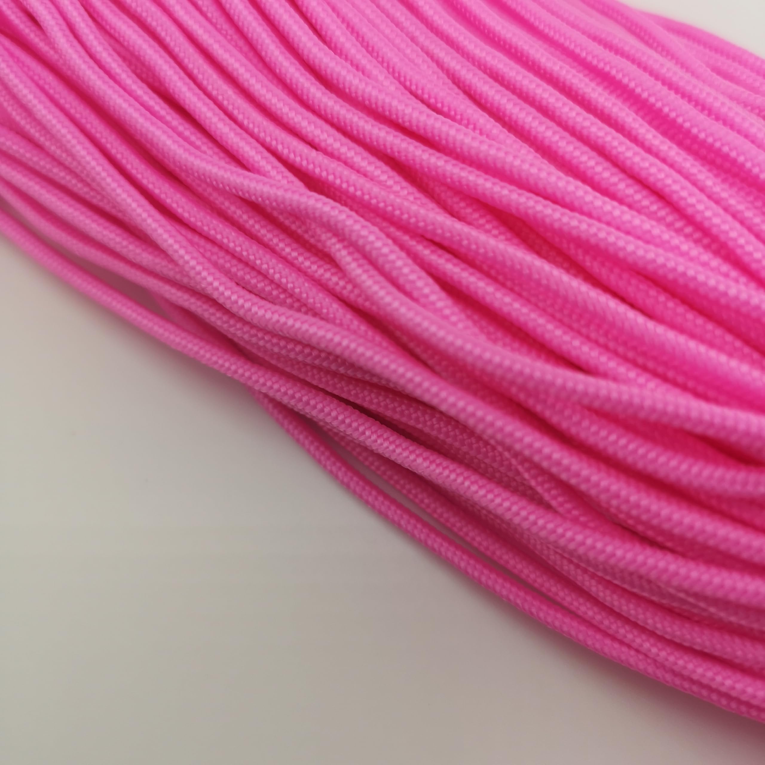 2mm Paracord Rope – Durable Nylon Cord for Crafts & Outdoor Gear - For Hiking, Camping, Tent, Crafting, DIY, Bushcraft, Lanyard, DIY (Pink, 10 meters)