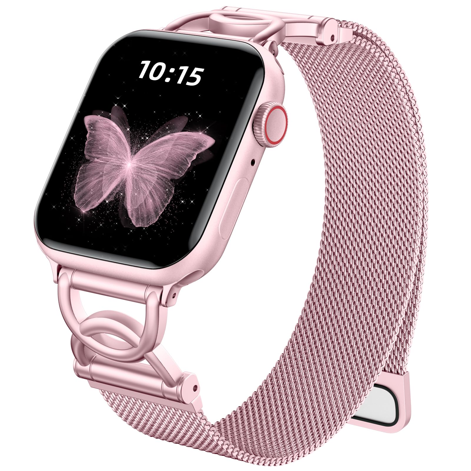 Zedoli Milanese Loop Compatible with Apple Watch Bands 40mm 41mm 38mm 42mm 44mm 45mm 46mm Series 10 9 8 7 6 5 4 3 2 1 SE for Women, Magnetic Stainless Steel Strap with DC-Shape Clasp for iWatch Band