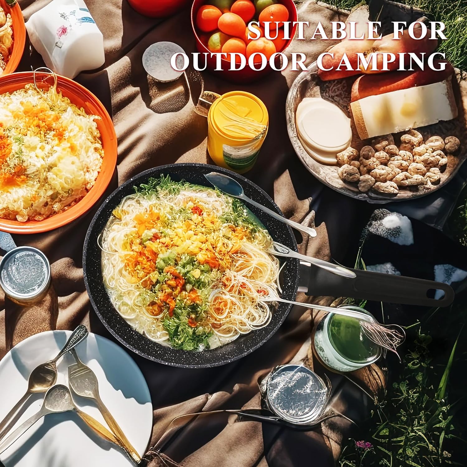 Outdoor Camping Meal with Potinv Fry Pan