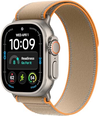 Apple Watch Ultra 4 GPS + Cellular 49mm Smartwatch | Natural Titanium Case, Sand Trail Loop - M/L. Advanced Health + Fitness Tracking, 2+ Day Battery