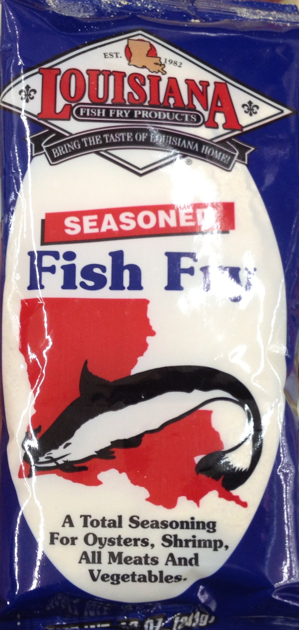 Louisiana Seasoned Fish Fry Mix, Total Seasoning For Oysters, Shrimp, Meats, Vegetables, 10 Ounces (Pack of 5)