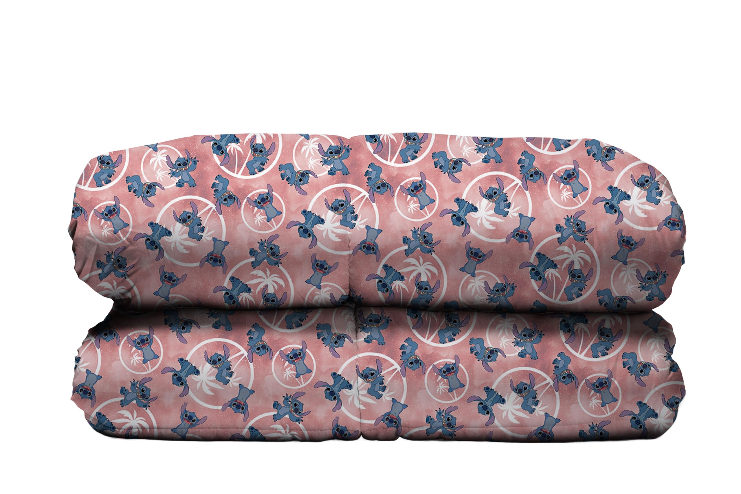 Stitch Disney, Trapunta Piumone Invernale Singolo, 1 Piazza, Rosa, In Cotone, Marvel, Cm.170x260, Letto Cameretta