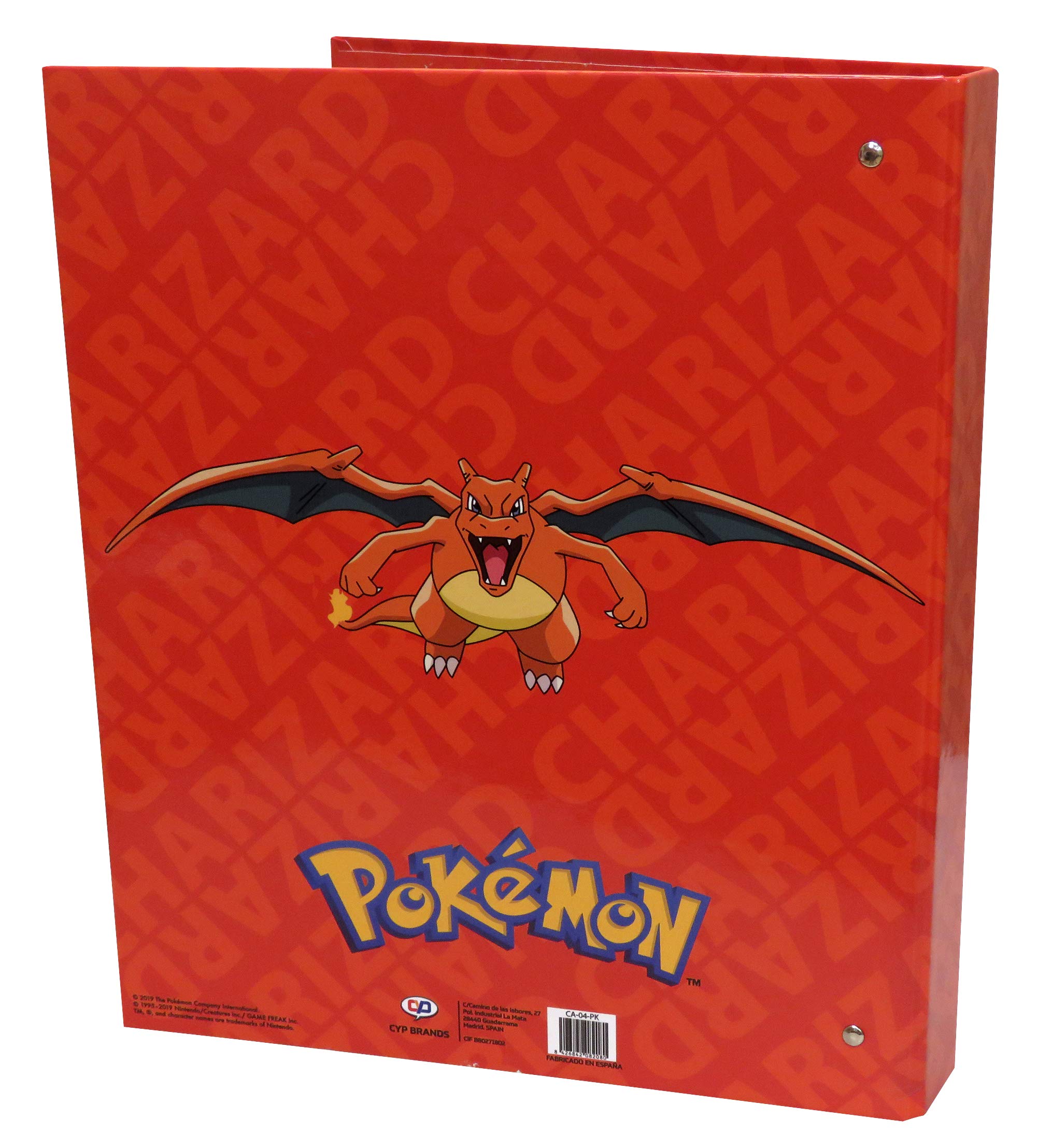 Pokemon Segregator pierścieniowy A4 z 4 pierścieniami (pomarańczowy: Charizard)