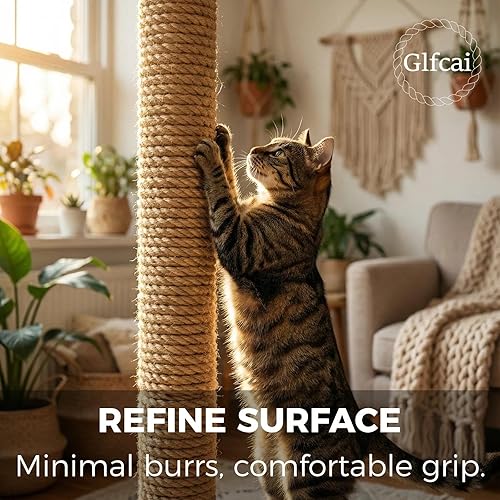 Miniatura 4 de Cuerda de Cáñamo Natural (1 pulgada x 50 pies) Cuerda de Manila Trenzada Cuerda de Yute Gruesa para Manualidades, Cuerda de Columpio de Porche