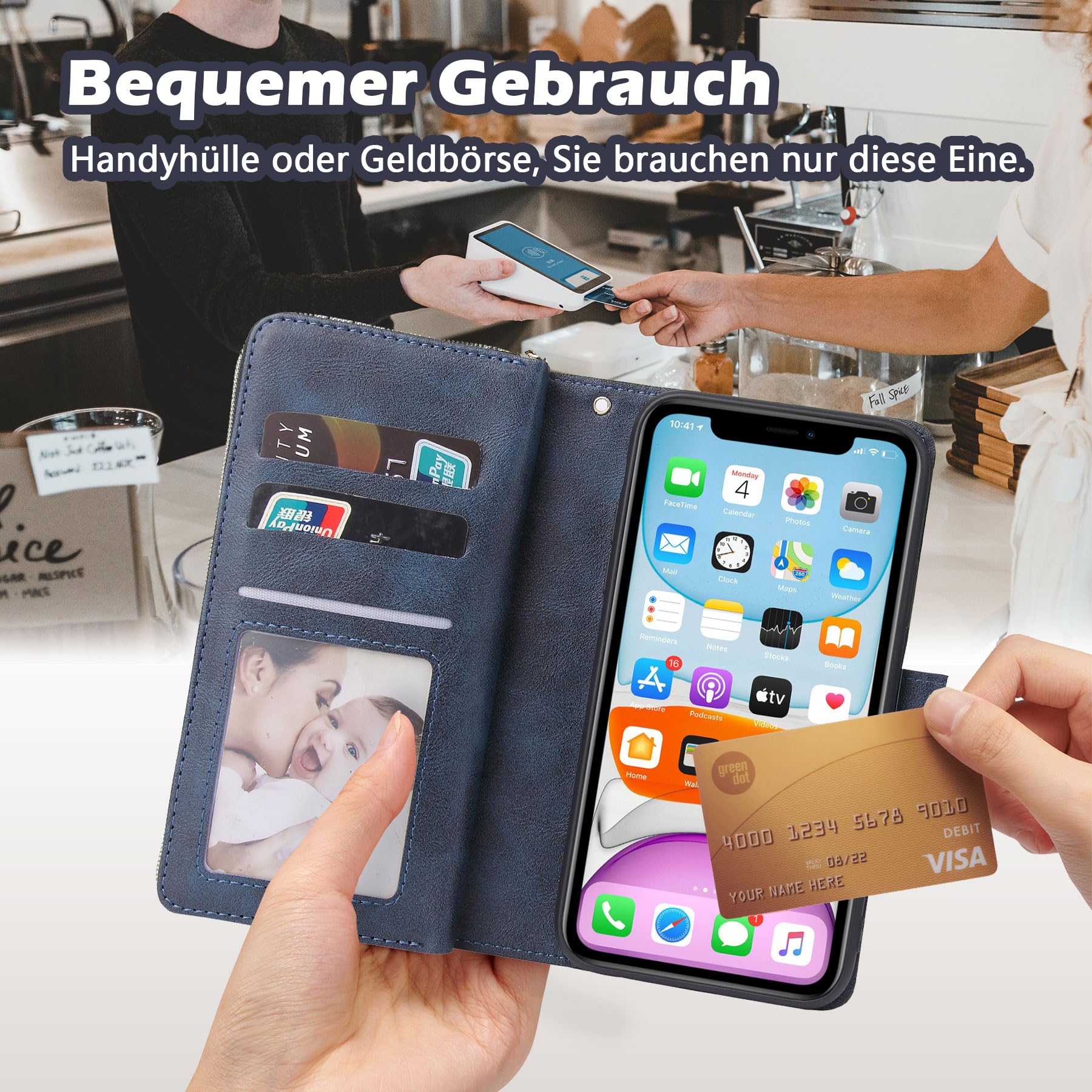 ZCDAYE,Custodia a portafoglio per iPhone 11 Pro Max,iPhone 11 Pro Max