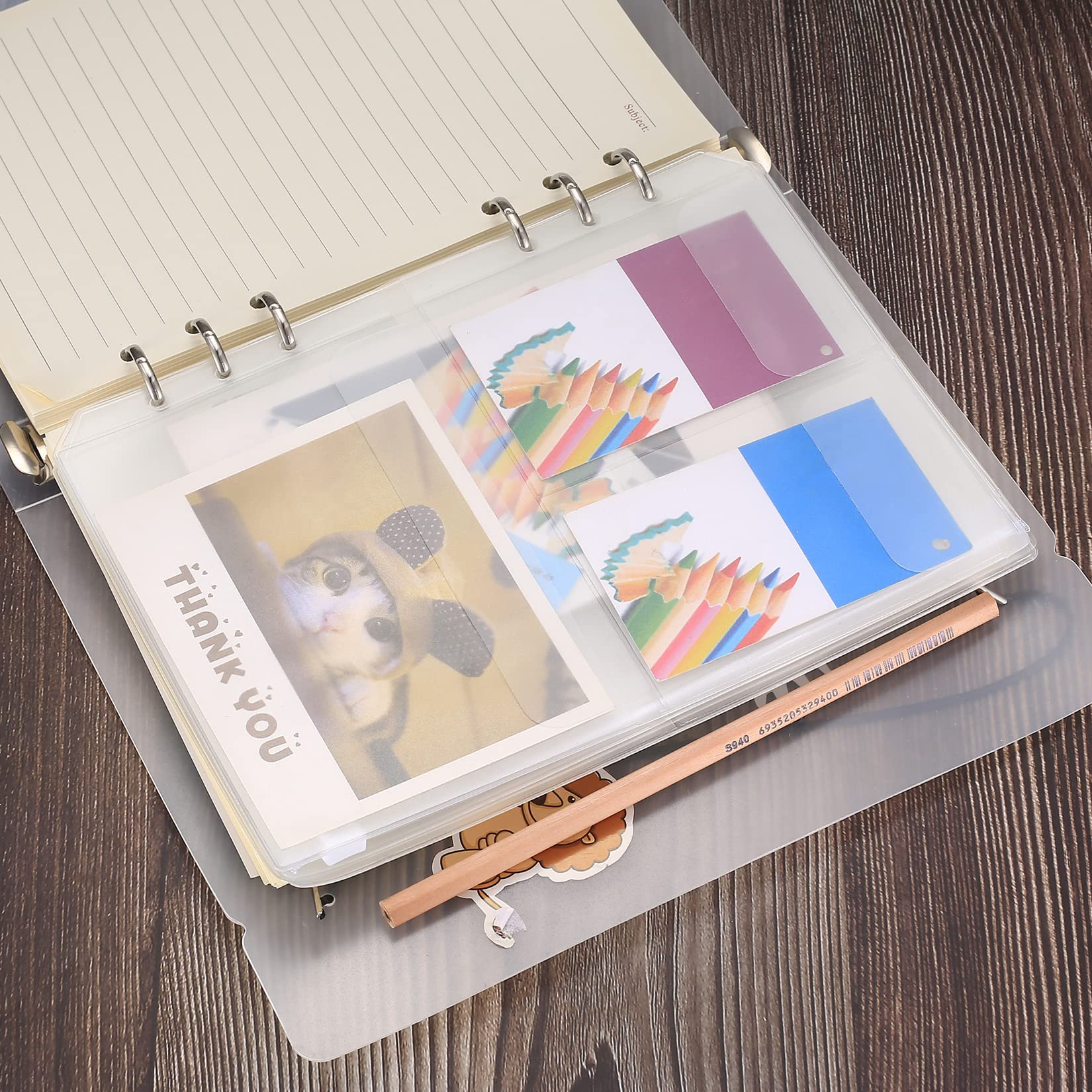 Set De 31 Fundas A6 Para álbum - 30 Fundas De Plástico Con 6 Agujeros + 1 Carpeta De Anillas Transparente, Para Fotos Y Documentos