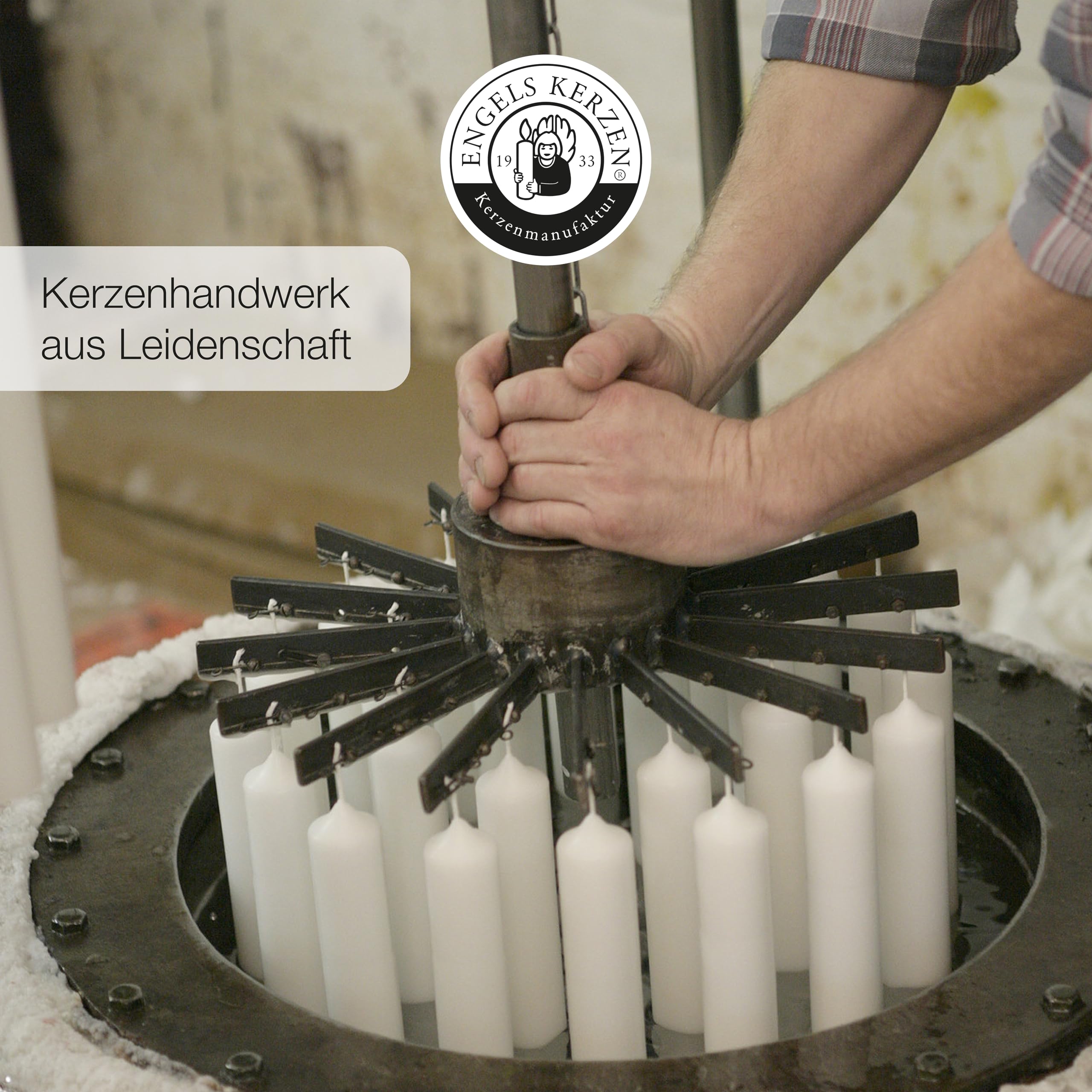 Stumpenkerze Ø7 H 25cm Lebensbaum. Made in Germany