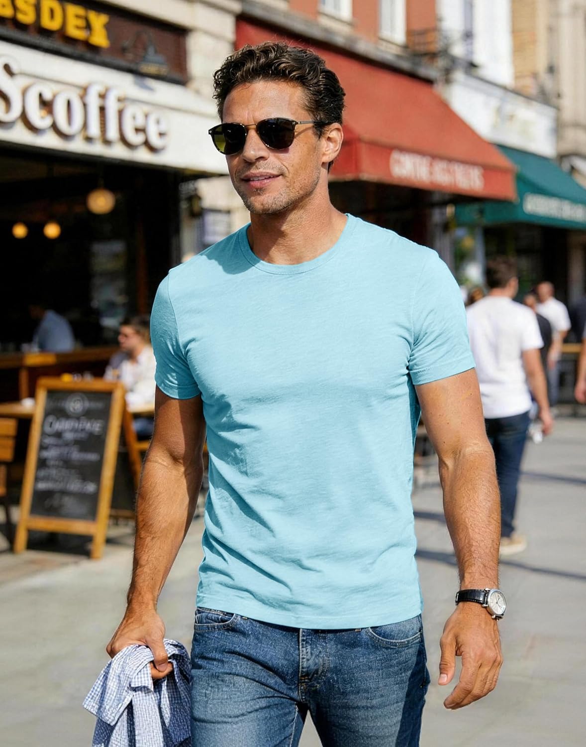 Pioneer Camp Mens Bamboo Viscose T Shirt Ultra Soft Plain Tshirts for Men Cooling Crew Neck Casual Basic Tee Shirt Undershirt - Image 3