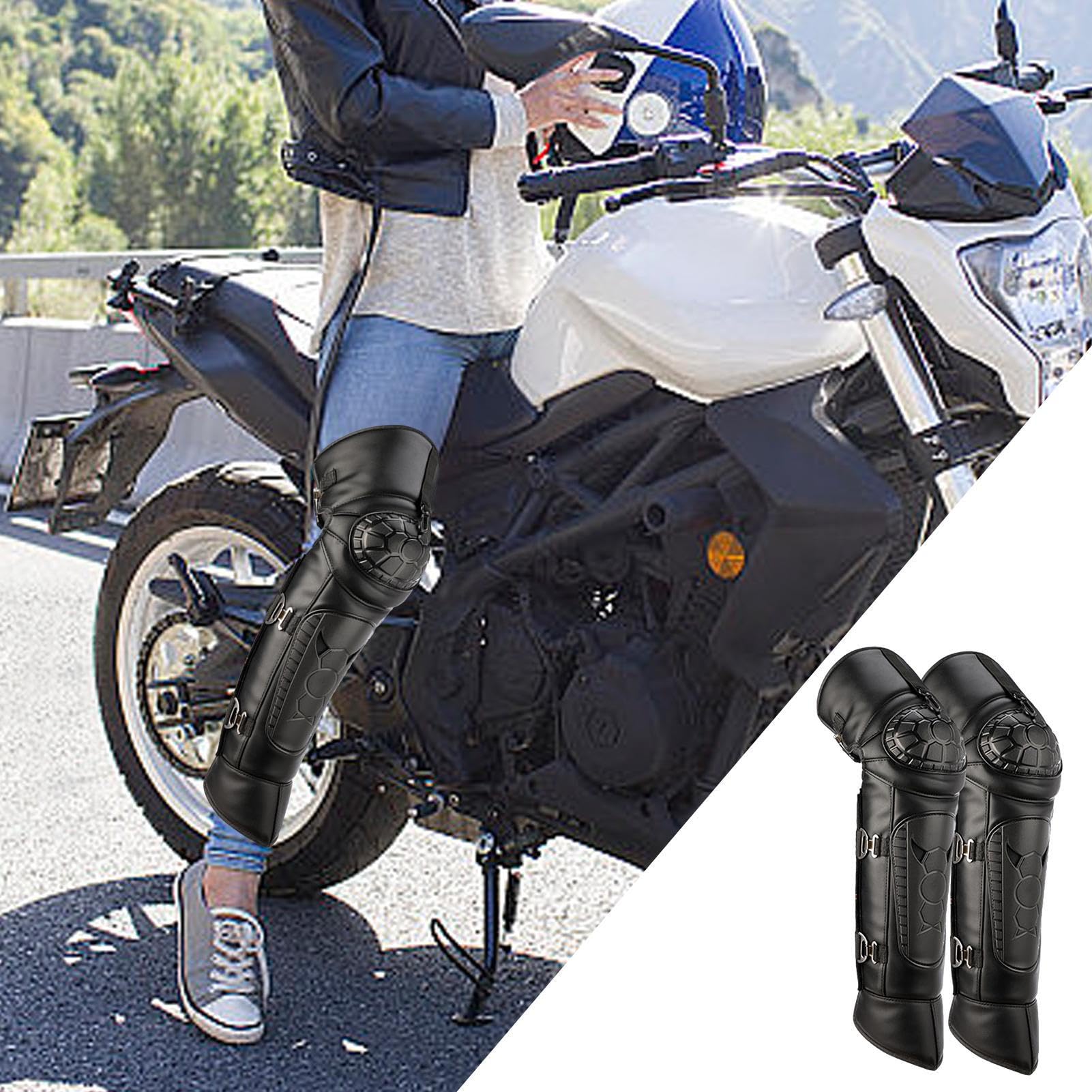 Ortezy kolan motocykl - Odblaskowe zimowe os?ony nogi,kolanniki z PU do pojazdów elektrycznych do ocieplaczy nogi Wodoodporne, grube, pluszowe, wiatroszczelne, regulowane