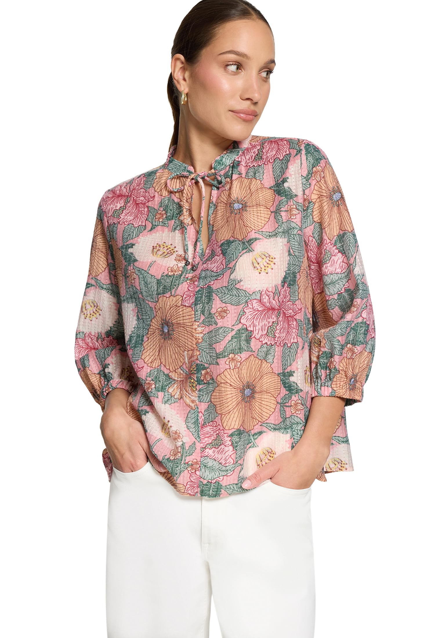 zero Damen Schlupfbluse mit Leoprint