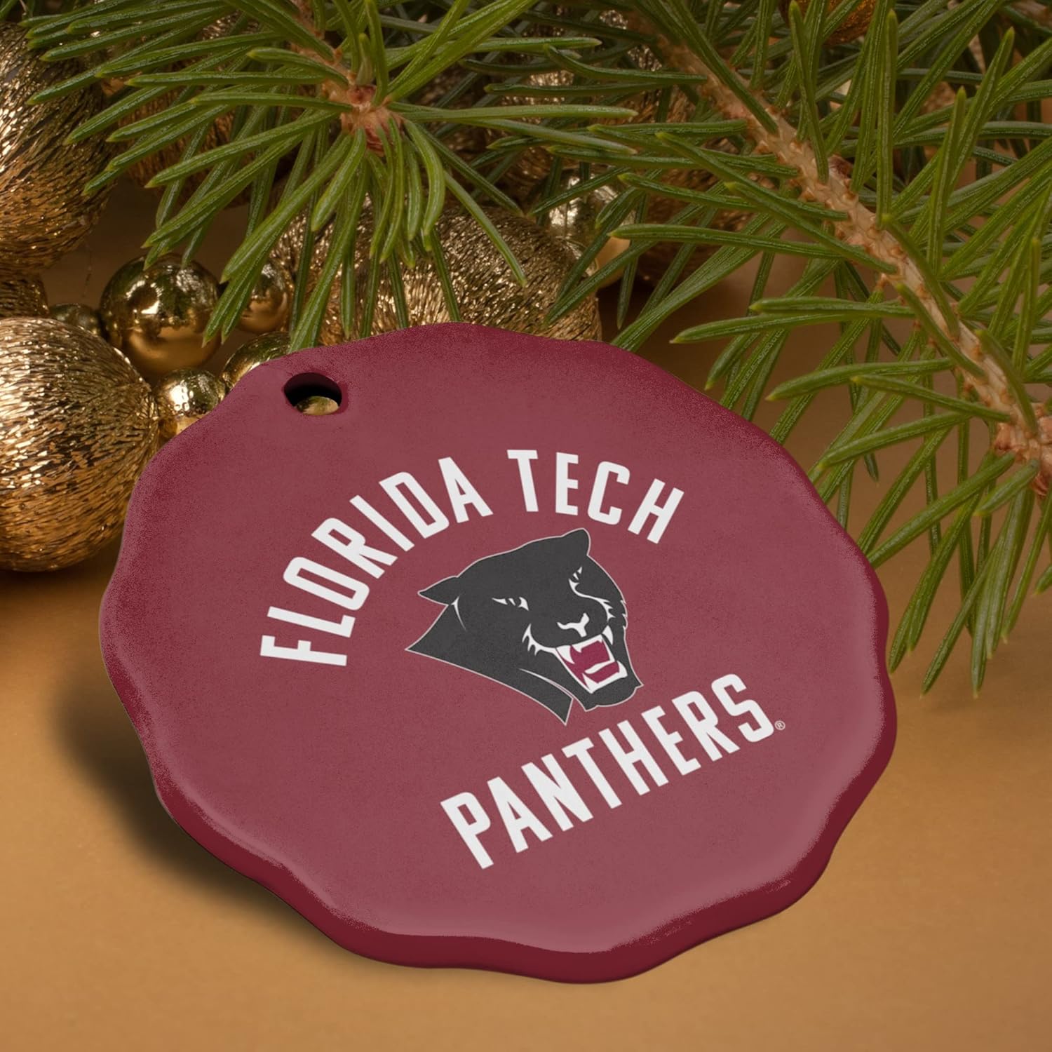 GRAPHICS & MORE Florida Institute of Technology Panthers Logo Porcelain Scalloped Holiday Christmas Tree Ornament - 2.8" (7.1 cm) - Image 4