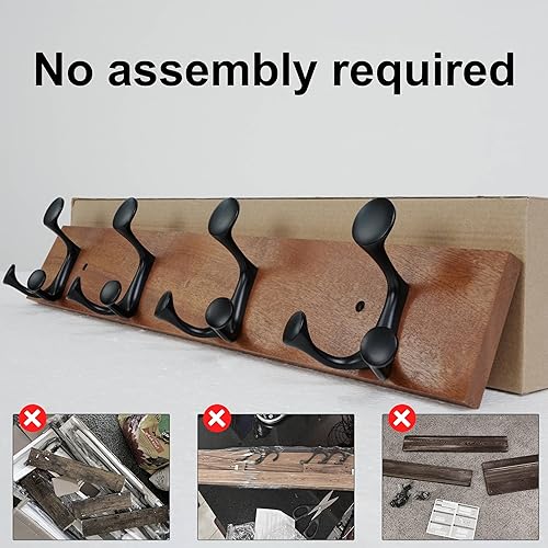 Miniatura 298 de SKOLOO Perchero de madera blanca de 17 pulgadas con 3 ganchos triples, ideal para entradas familiares, aulas y almacenamiento de suministros para