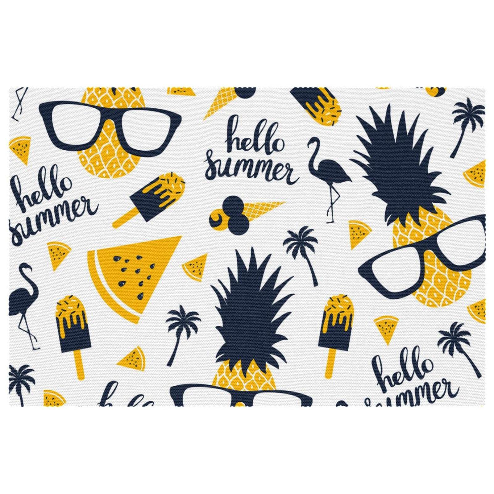 Sets de table ananas Hello Summer lot de 6 pièces antidérapants 30x45 cm