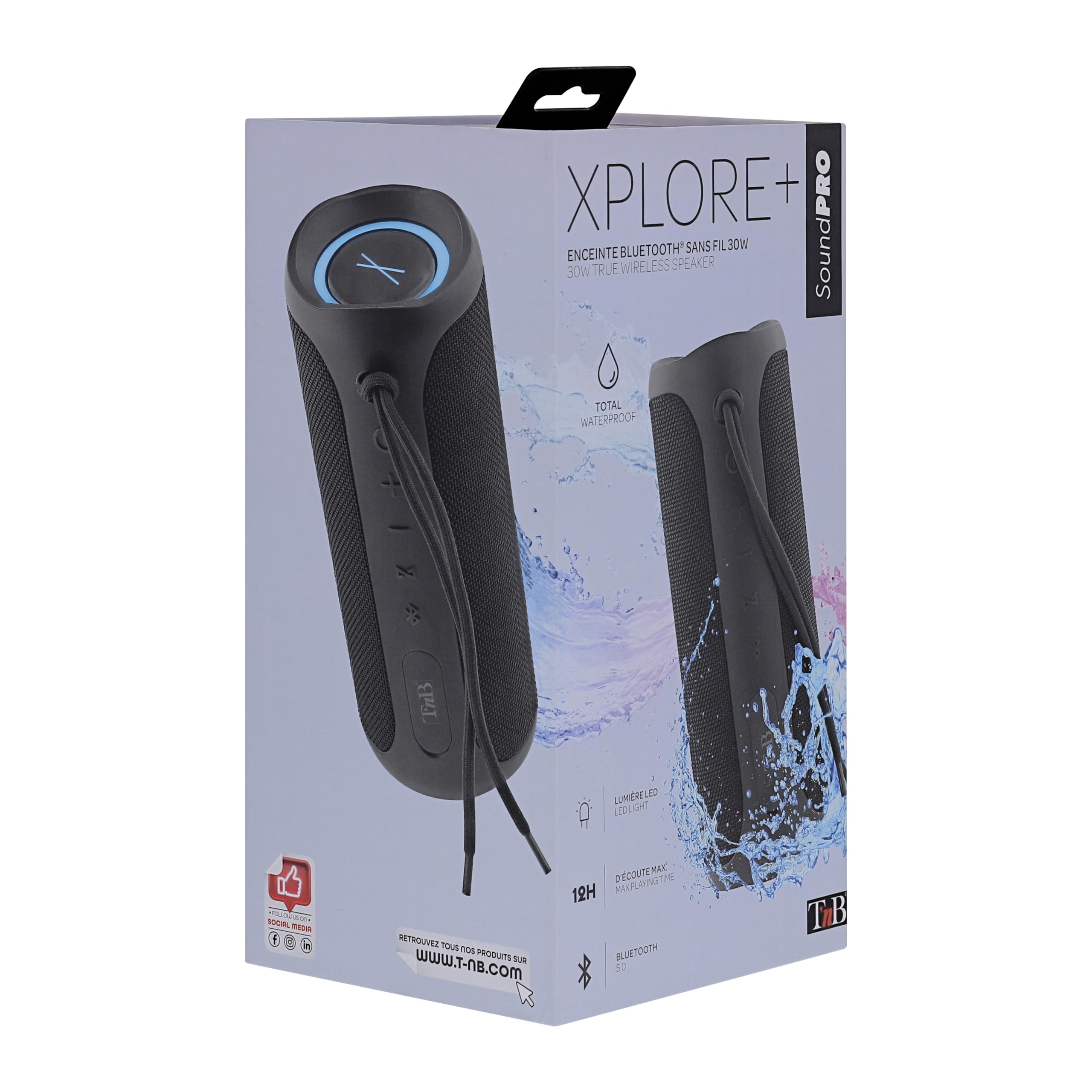 Tnb TNB XPLORE Plus - Altoparlante impermeabile TWS, 30 W stereo, colore: Nero