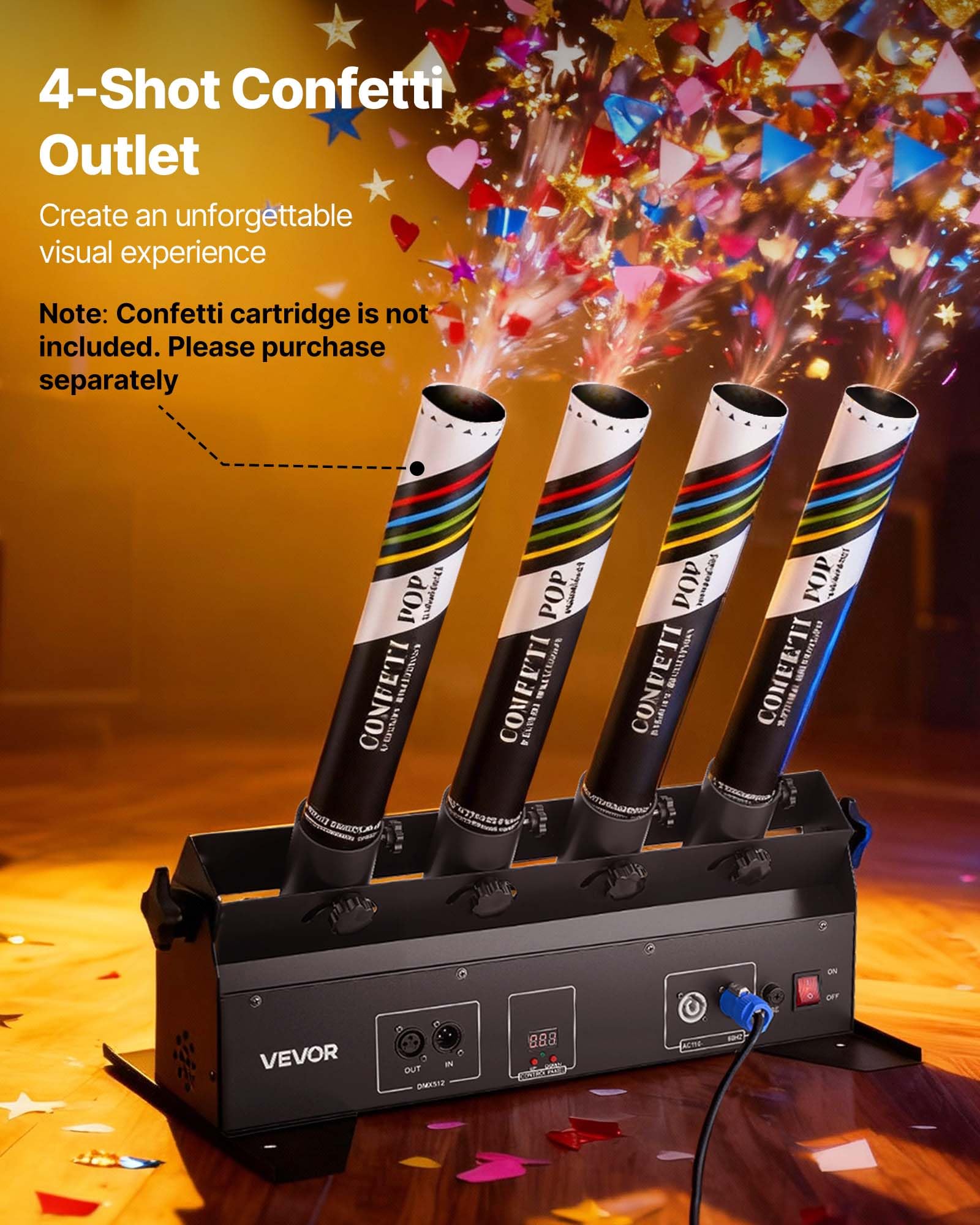 Amazon.com: VEVOR Electric Confetti Cannon Machine, High Output 4