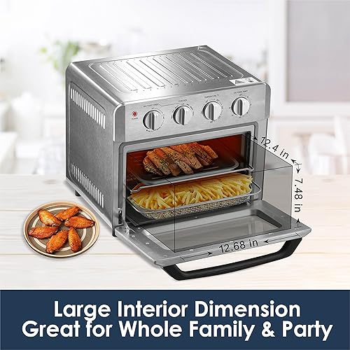 Vista 4 de AUMATE Kitchen in the box - Combo de horno tostador y freidora de aire, horno de convección de encimera, freidora de aire, horno de pizza