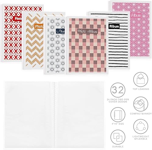 Miniatura 3 de Sinmoe Paquete de 36 mini álbumes de fotos de 4 x 6 pulgadas, 36 álbumes de fotos con insertos decorativos extraíbles, cubierta transparente